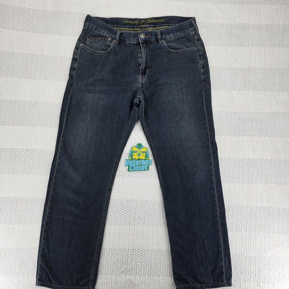 Tommy Bahama Mens Jeans 37x31 Straight Leg Standard Fit Blue Super Soft Denim
